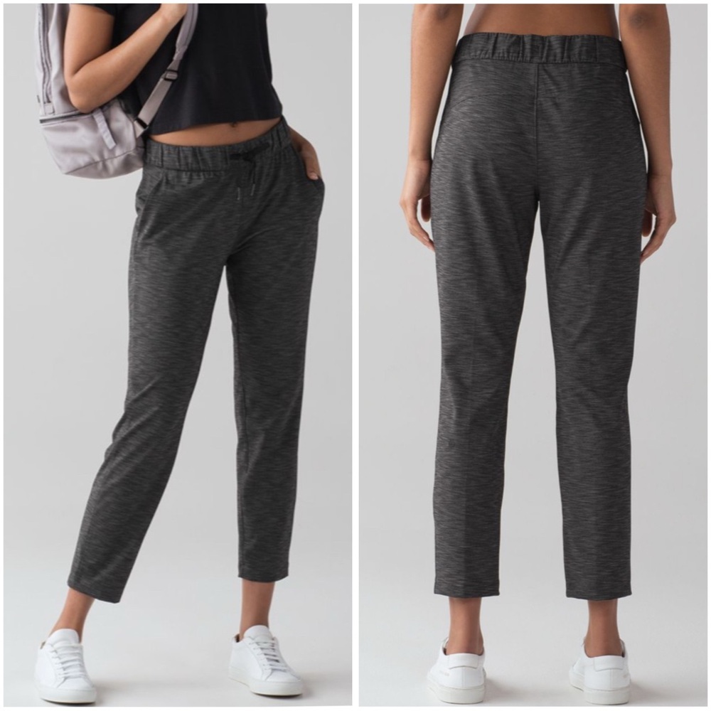 Lululemon On The Fly Pant Heathered Black, 6